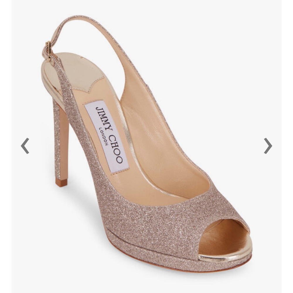 Jimmy Choo Nova 100 platinum glitter